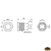 Black aluminium switch 20A - Red colour - (ON)-OFF (momentary) model - Volts 9-32 - Amp20 [L0682321]
