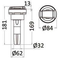 Saturn shower w/horizontal mixer white