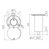Base DELUX tappo rotante per asta telescopica Doccia Rocky