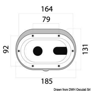 Oval shower enclosure + door cross outlet 185x131