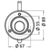 White deckshower head housing + cap/gasket