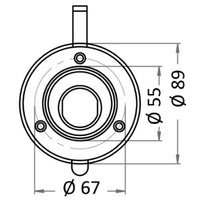 White deckshower head housing + cap/gasket