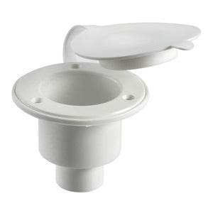 White deckshower head housing + cap/gasket