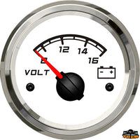 Voltmeter outer diameter 59 mm black color - Black colour - Scale 8/16V - Dimensions mm ext.59-int.52-H45 - Volts12 [L3280020]