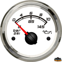 Oil pressure indIcator outer diameter 59 mm white color - White colour - Scale 0-10 bar - Dimensions mm ext.59-int.52-H45 - Volts12/24 [L3274653]