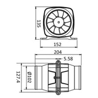 Hyperflow axial blower 7.6m3 24V