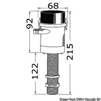 Rule tank aerator pump vertical outlet