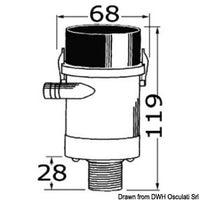 Rule tank aerator pump inside outlet