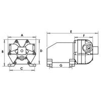 Europump11 3-diaphragm fresh water pump 11 l/m 12V