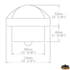 Black color flush mount compass C12-110 series - Black colour - Model C12 110 SERIES [L4512080]