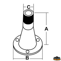 Aisi 316 steady base - A mm 100 - B Ø mm 80 - C Ø 25 mm [L3109174]