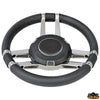 Steering wheel with Aisi 316
stainless steel spokes - Ø mm 350 - Crown color Black - Soft PU crown [L5180335]