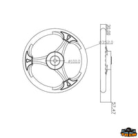 Steering wheel with flat
model stainless steel spokes - Ø mm 350 - Crown color Black - Soft PU crown [L5180313]