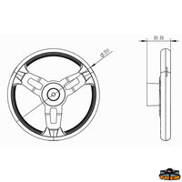 Steering wheel with stainless
steel spokes - Ø mm 350 - Crown color Black - Soft PU crown [L5180326]