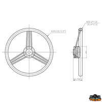 Aisi 316 stainless steel steering wheel  - Ø mm 350 - Crown color Aisi 316 - Crown in Aisi 316 [L5132073]