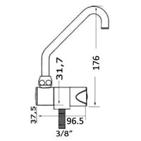 Swivelling faucet Slide series high cold water