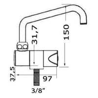 Swivelling faucet Slide series low cold water