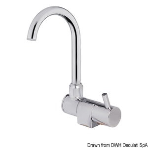 Slim swivelling tap cold water