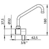 Folding spout with flow restrictor