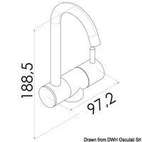 Slim hot/cold water mixer