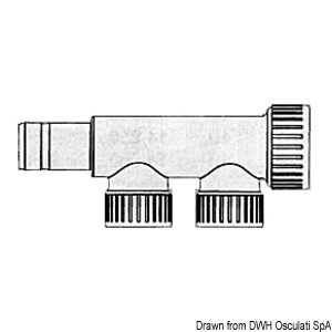 Hydrofix male/female manifold 2 derivations 22 mm