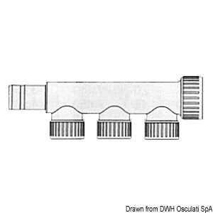 Hydrofix male/female manifold 3 derivations 22 mm