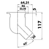 45° cockpit drain with check valve