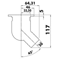 45° cockpit drain with check valve