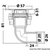 Flush cockpit drain w/AISI 316 head 90°