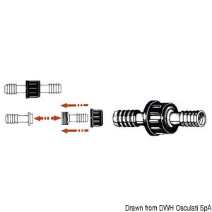 Nylon cylindrical hose fitting 12 mm