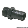 Male hose adapter black polycarbonate 1"1/2