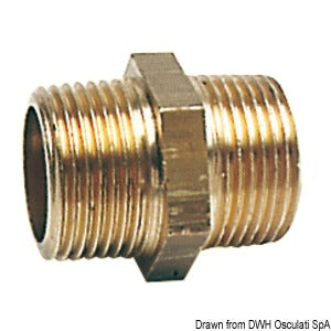 Brass double nipple 3/4