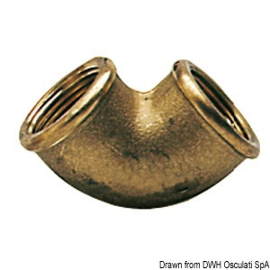 Brass 90° elbow female/female 1