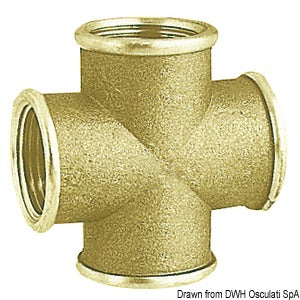 Brass cross joint female 1