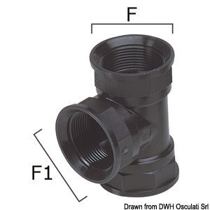 Thermopolymer T-joint 1/2"-1/2"