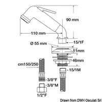 Shower tap 3/8" 2.5 m