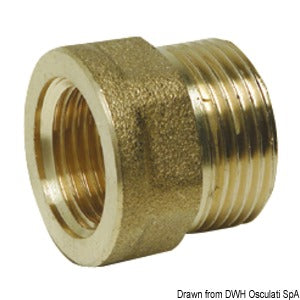 Brass joint sleeve male/female 1"1/2 x 1/2"