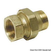 Straight 3-piece connector 1"