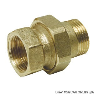 Straight 3-piece connector 1/2"
