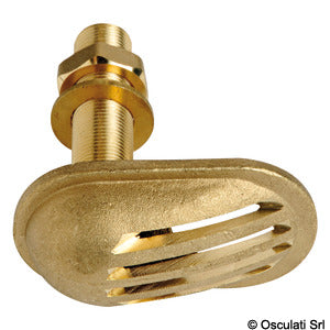 Cast brass thru hull scoop strainer 1"