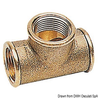 Brass T-fitting 3/4" x 1/2" x 3/4"