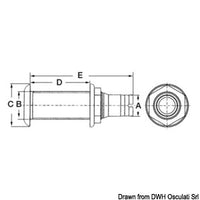 Nylon/fiberglass seacock 2"1/4 52 mm w/check valve
