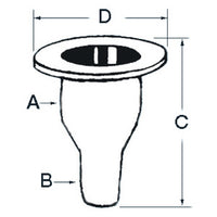 Seacock white plastic w/hose adaptor 1/2"