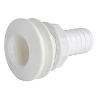 Seacock white plastic w/hose adaptor 1"1/2
