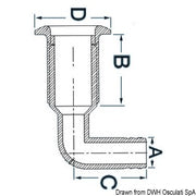 Nylon seacock 90° - 1" x 29-32 mm