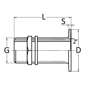 Flush threaded seacock chromed brass 3/8
