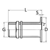 Flush threaded seacock chromed brass 1"