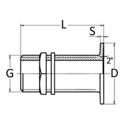 Flush threaded seacock chromed brass 1"