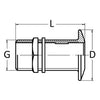 Seacock low edge yellow brass 1"1/4