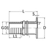 Thru hull flush mount chromed brass 3/8" x 15 mm